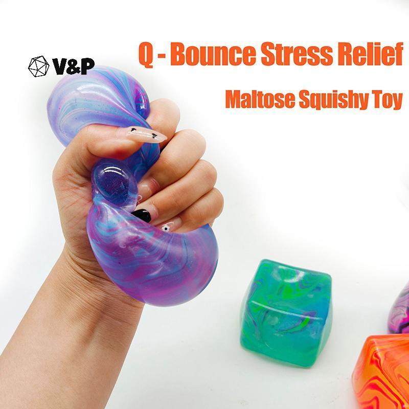 V&P ความเครียดบรรเทา Maltose Ice Cube บีบของเล่น 1 ชิ้นสําหรับเด็กผู้ใหญ่โรงเรียนโต๊ะผ่อนคลาย Goodie
