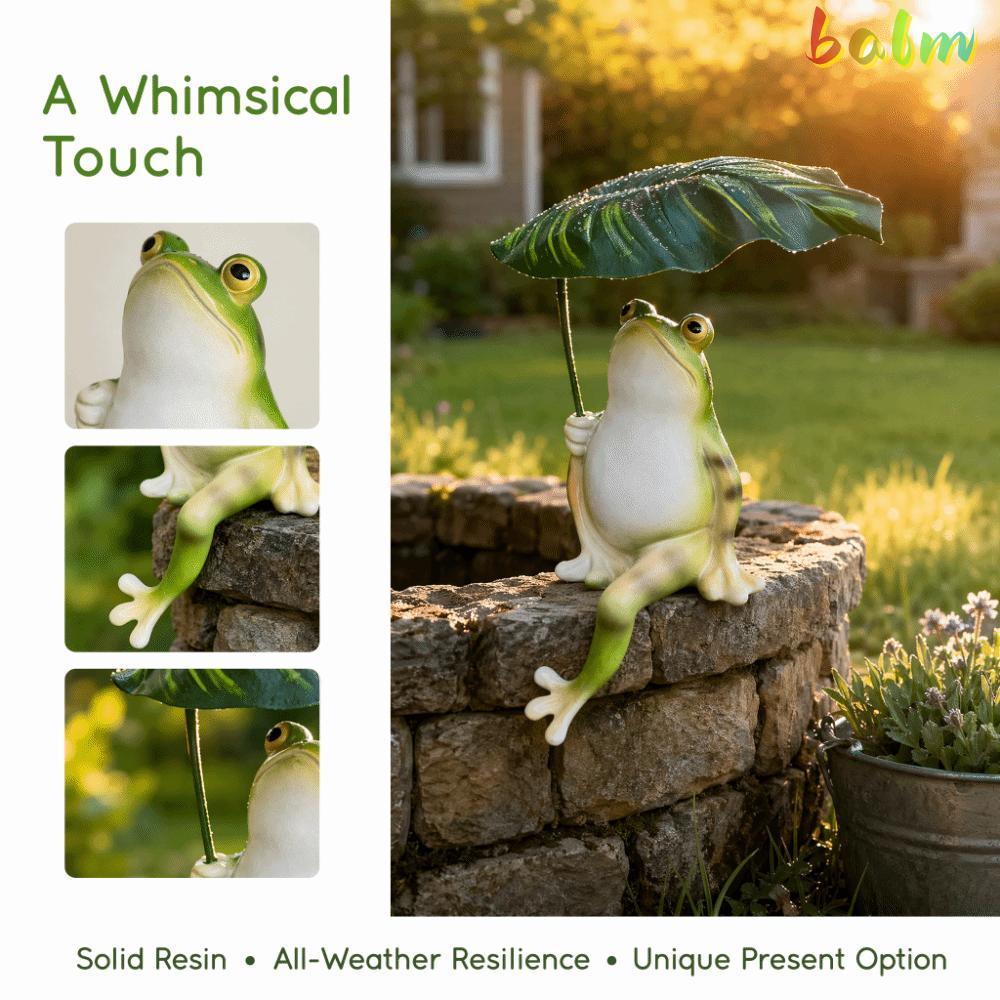 BALM Parasol Holding เรซิ่นสวนประติมากรรม,สีเขียวเรซิ่นกลางแจ้ง Courtyard ตกแต่งเรซิ่น Figurine, Fix