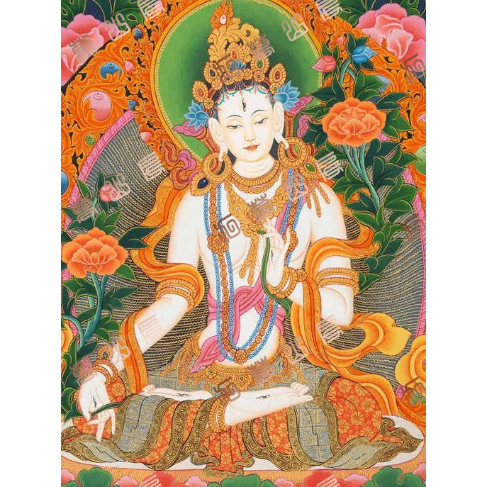 H123 White tara White tara Thangka Painting HD Inkjet Copying Electronic Picture Material