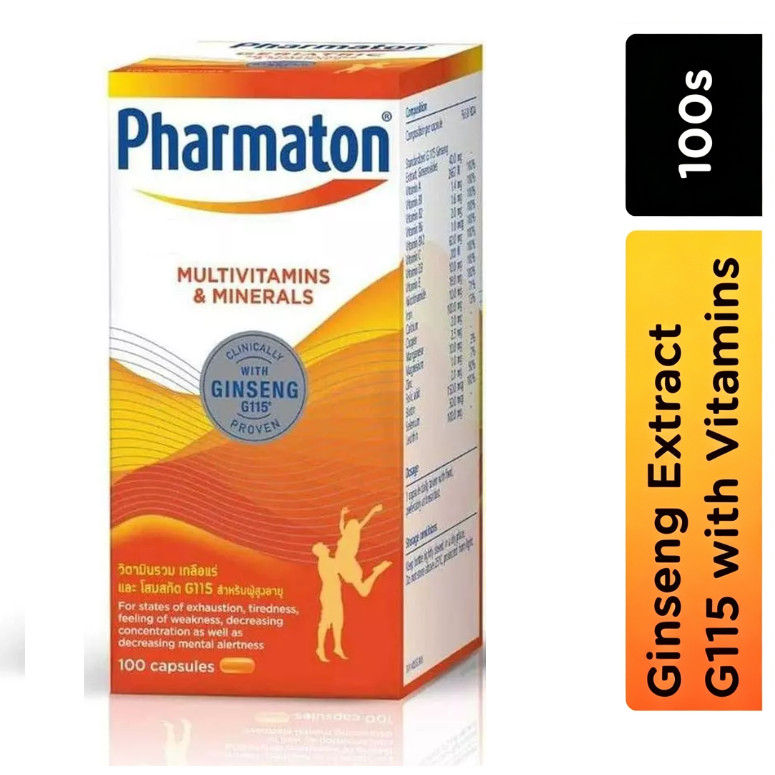 สารสกัดจากโสม Pharmaton G115 (100 แคปซูล) Swiss Quality Same Formula Clinical Proven.