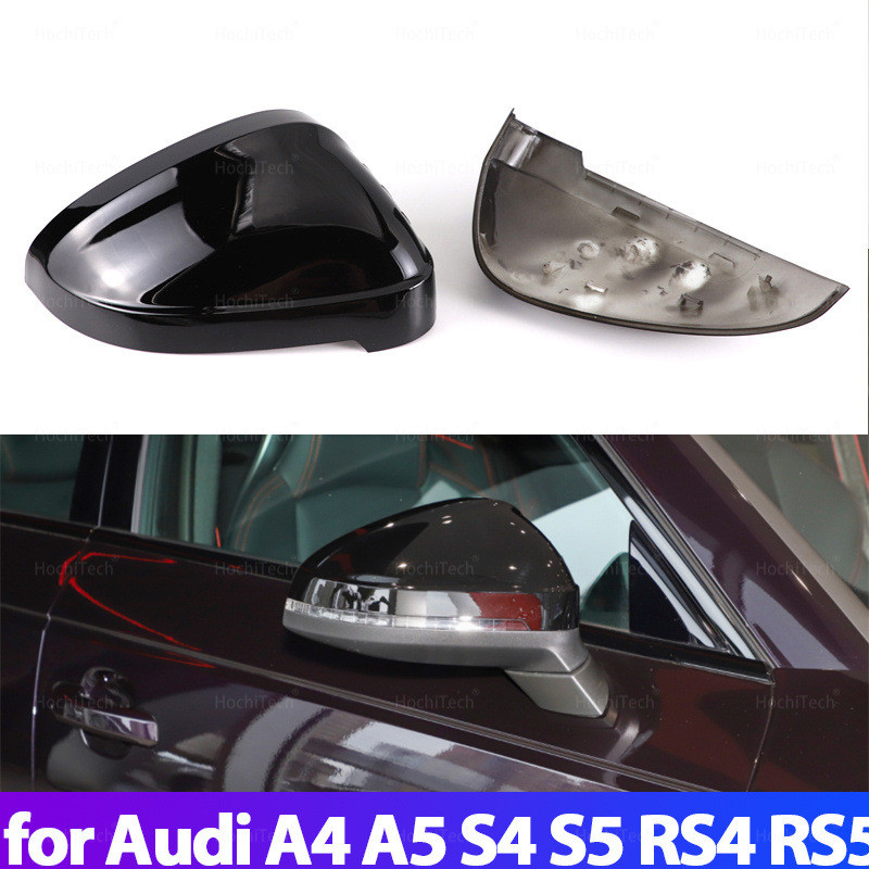 Premium-Gloss สีดําด้านข้างกระจกสําหรับ Audi A4 S4 RS4 A5 S5 RS5 B9