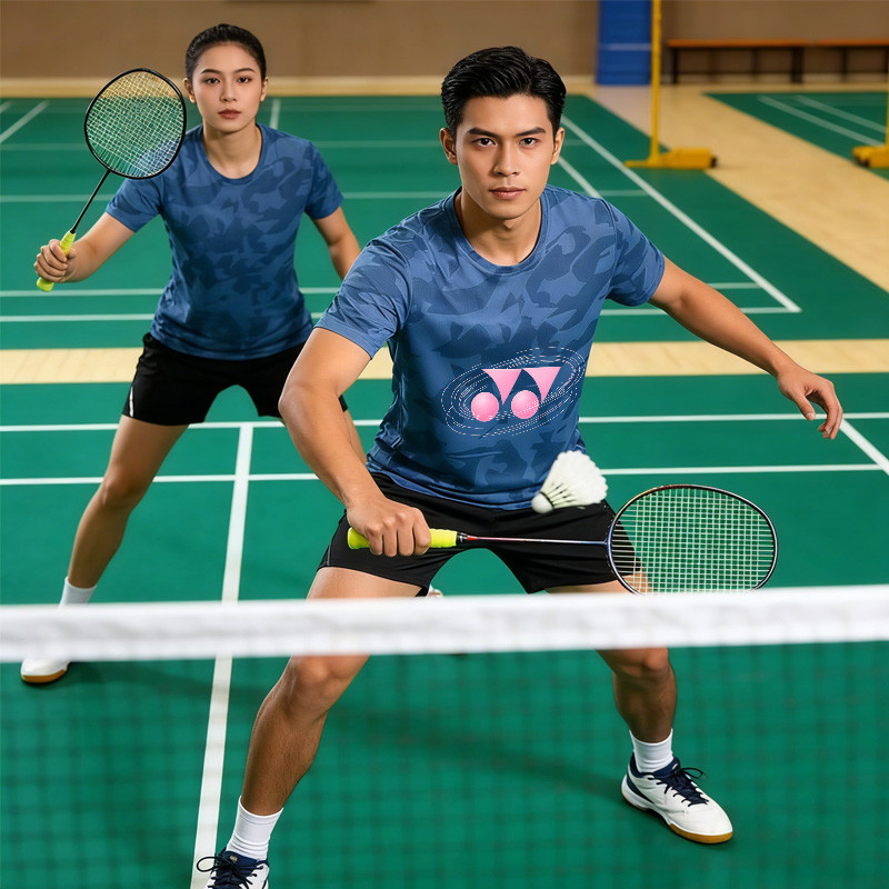Unisex YY YONEX Badminton Short Sleeve Quick Dry Sweat-Wiking Sport Shirt