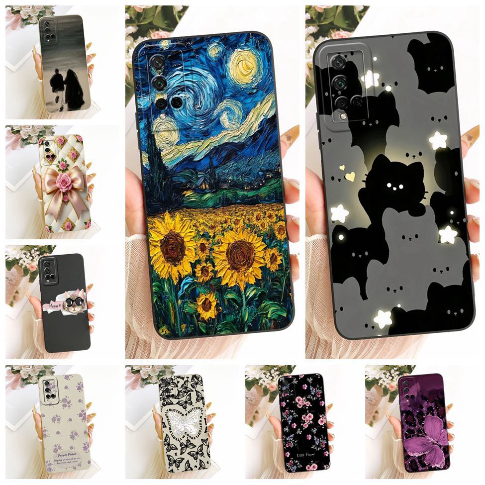 สําหรับ Huawei Nova 5T เคสซิลิโคนแฟชั่นแมวน่ารักรูปแบบตลกปลอก YAL-L21 YAL-L61 YAL-L71 YAL-L61D