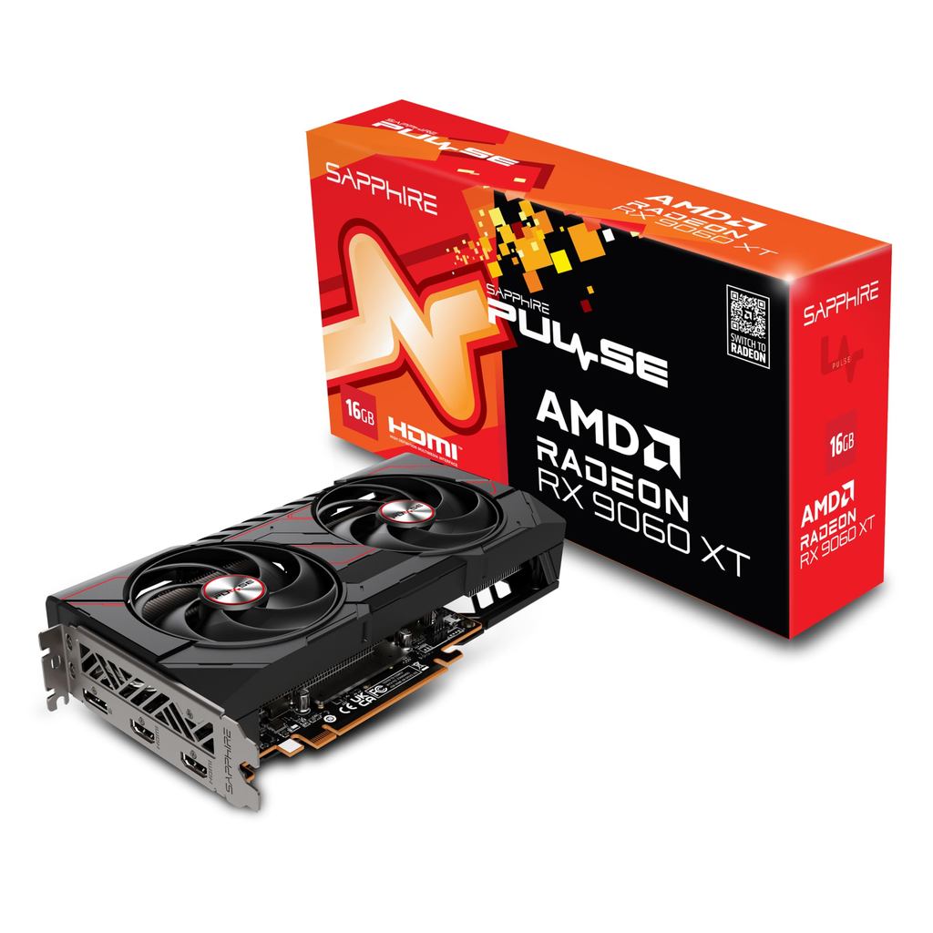 Sapphire 11350-03-20G Pulse AMD Radeon™ RX 9060 XT Gaming OC Graphics Card 16GB GDDR6 AMD RDNA 4