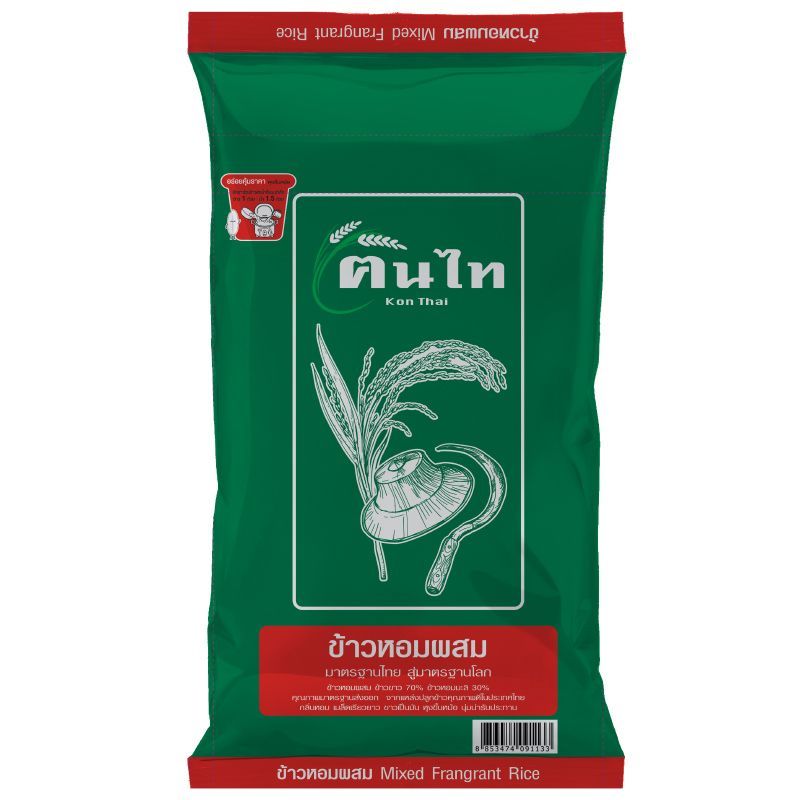 ฅนไทข้าวหอมผสม 5กก. Kon Thai Mixed Fragrant Rice 5kg. [หมายเลขบาร์โค้ด 8853474091133 ]