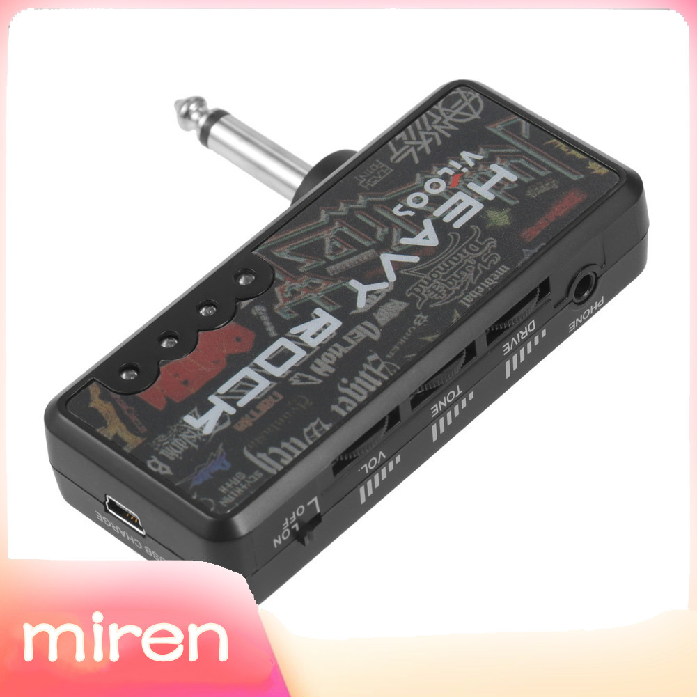 Miren-th Miren-th ปลั๊กกีตาร์ไฟฟ้า VITOOS มินิหูฟังแอมป์แอมป์ Heavy Rock ขนาดกะทัดรัดแบบพกพา