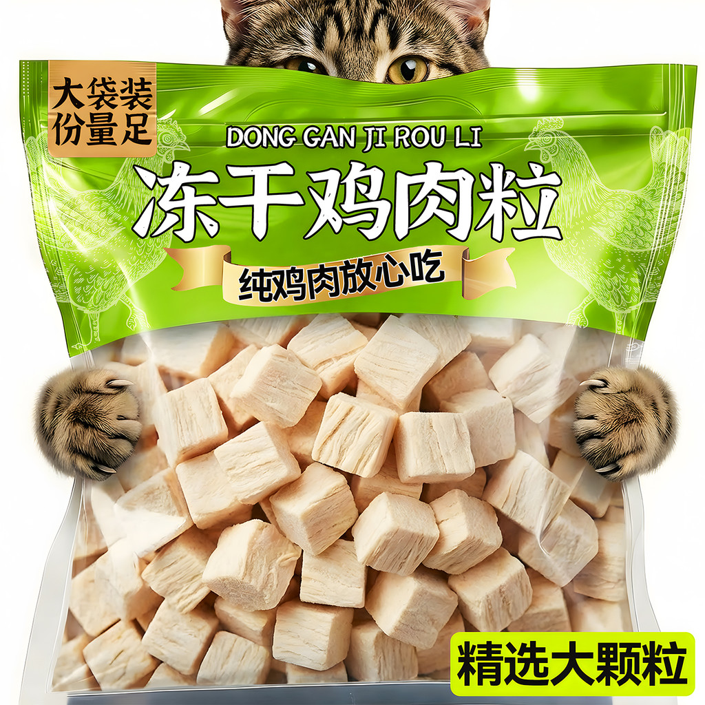 Cat Freeze-Dried Chicken Pellets รางวัลการฝึกอบรม Universal Chicken Pellets Freeze-Dried Staple Food