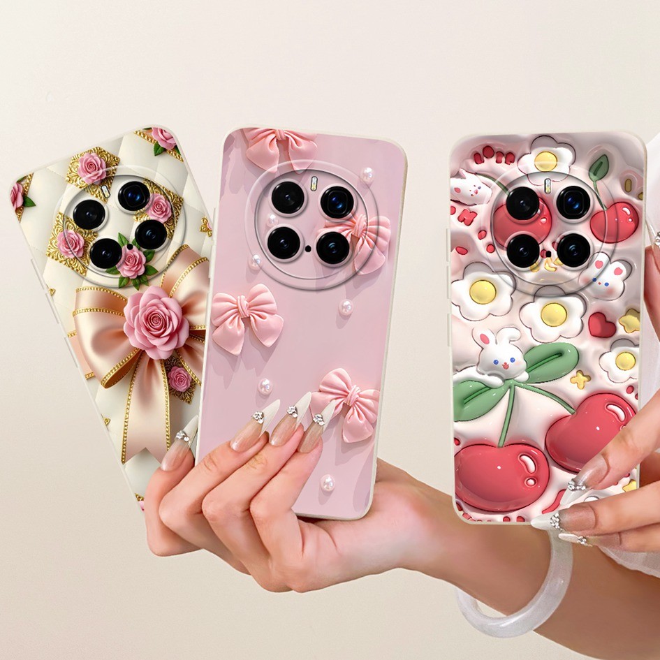 ปลอกใหม่สําหรับ Honor Magic7 / Magic 7 Pro PTP-N49 PTP-AN10 เคสโทรศัพท์ดอกไม้สวยภาพวาดซิลิโคนอ่อนนุ่