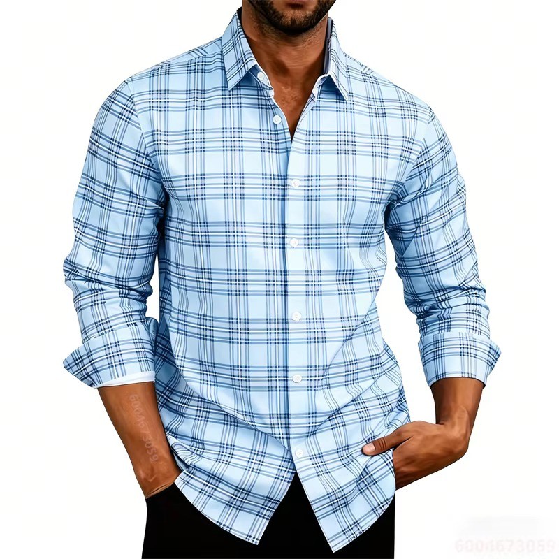 Men's Long-sleeve Shirt, Casual Stylish Breathable and Comfortable