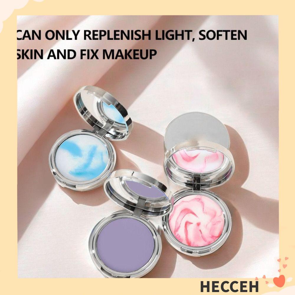 HECCEH Pressed Setting Powder, Lavender Waterproof Oil Control Pressed Powder, with Powder Puff Smoo
