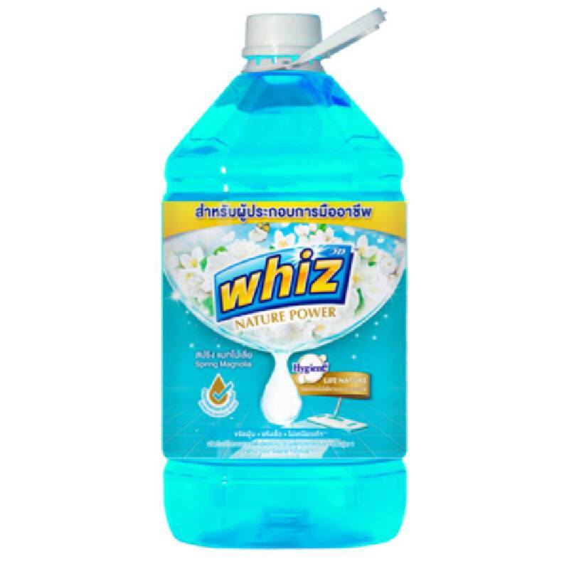 WHIZ น้ำยาถูพื้น รุ่นเนเจอร์ พาวเวอร์ กลิ่นสปริง แมกโนเลีย สีฟ้า ขนาด 5200 มล.
