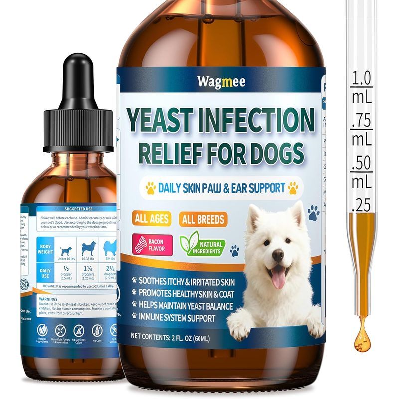 Yeast Infection Treatment Drops for Dogs, Itchภูมิแพ้ Ear Paw Support 60ml