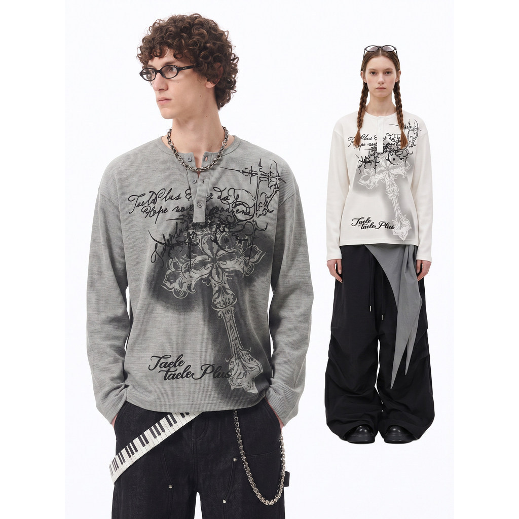American Cross Waffle High Street เสื้อยืดแขนยาวผู้ชาย