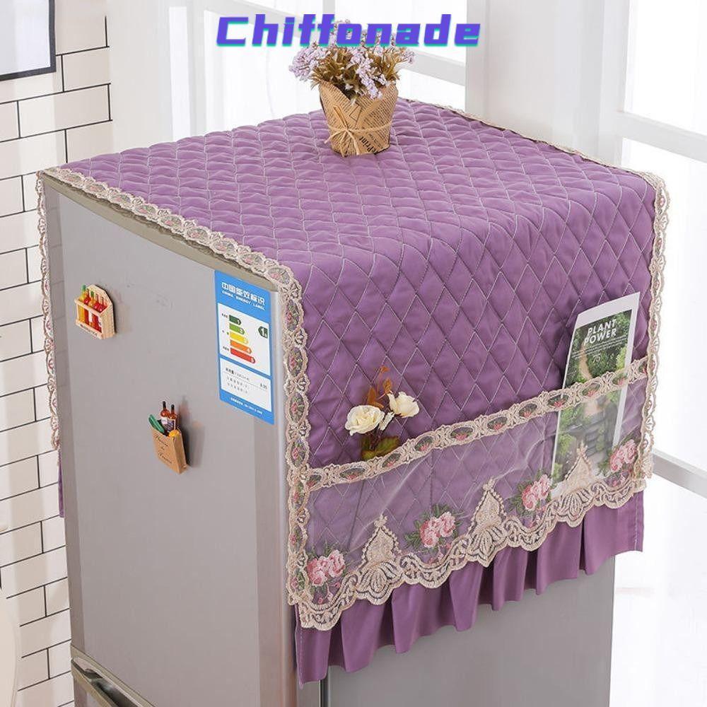 Chiffonade ผ้าคลุมตกแต่งตู้, ผ้าคลุมกันฝุ่นตู้เย็นประตูเดียว 55x140 ซม., ซักกันฝุ่นแบบนุ่มมัลติฟังก์ชั่น|ผ้าคลุมผ้าขนหนู