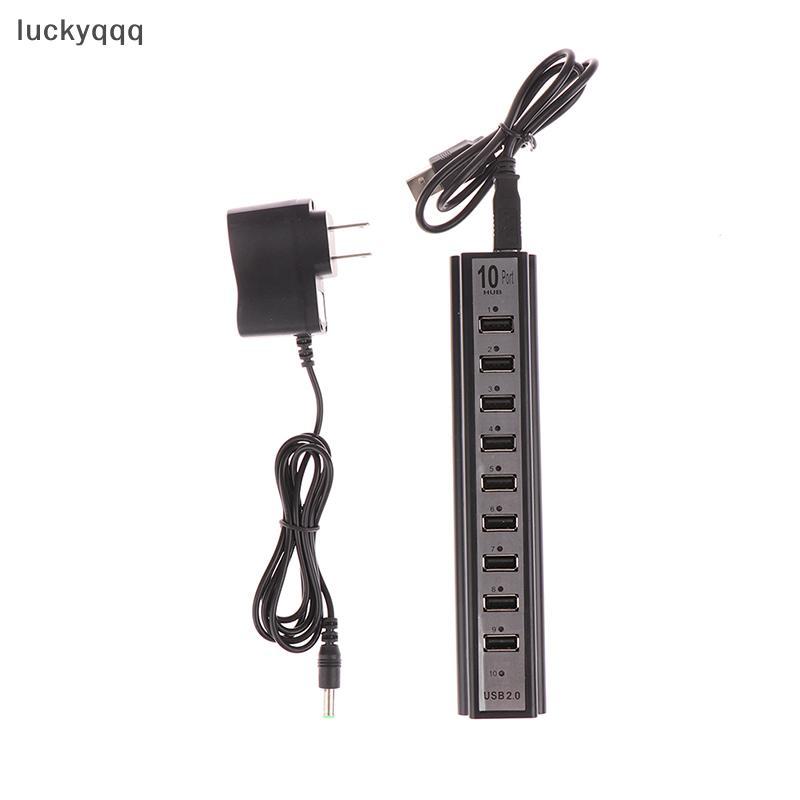 Luckyqqq Power Adapter Usb Charger Hub Adapter Hi-speed Multi Hub 10 พอร์ตสําหรับแล็ปท็อปพีซีได้ดี