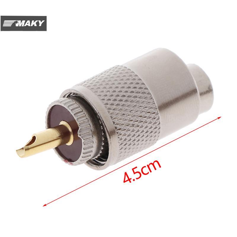 [MAKY] 1 ชิ้น UHF PL259 ปลั๊กชายอะแดปเตอร์ขั้วต่อบัดกรีตรงสําหรับ RG8U RG58-3 TH
