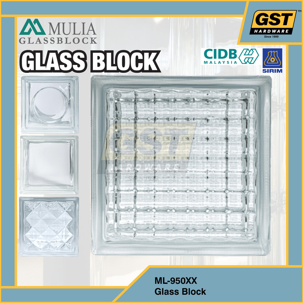 Mulia 8 "x 8 "บล็อกแก้วตกแต่งอิฐบล็อกผนัง 8x8 นิ้วการออกแบบต่างๆ