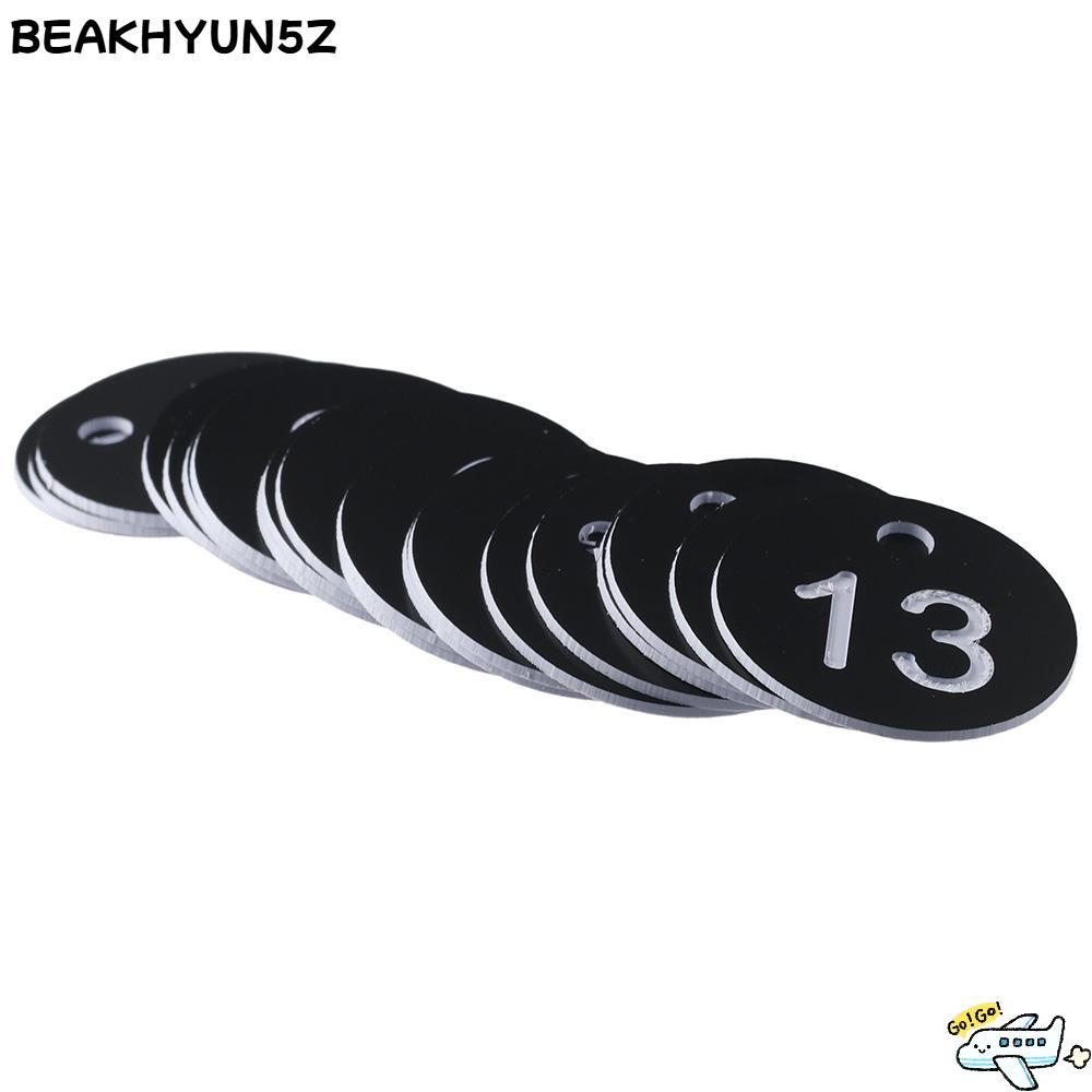 BEAKHYUN5Z 20 Pack Round, Black 35mm Numbers Tags, Office พวงกุญแจตัวเลข 1-20