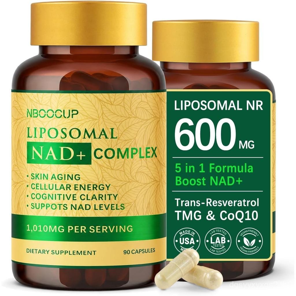 NBOOCUP Liposomal NAD+ อาหารเสริม 600mg NR เพื่อสุขภาพ Aging, 90 แคปซูล