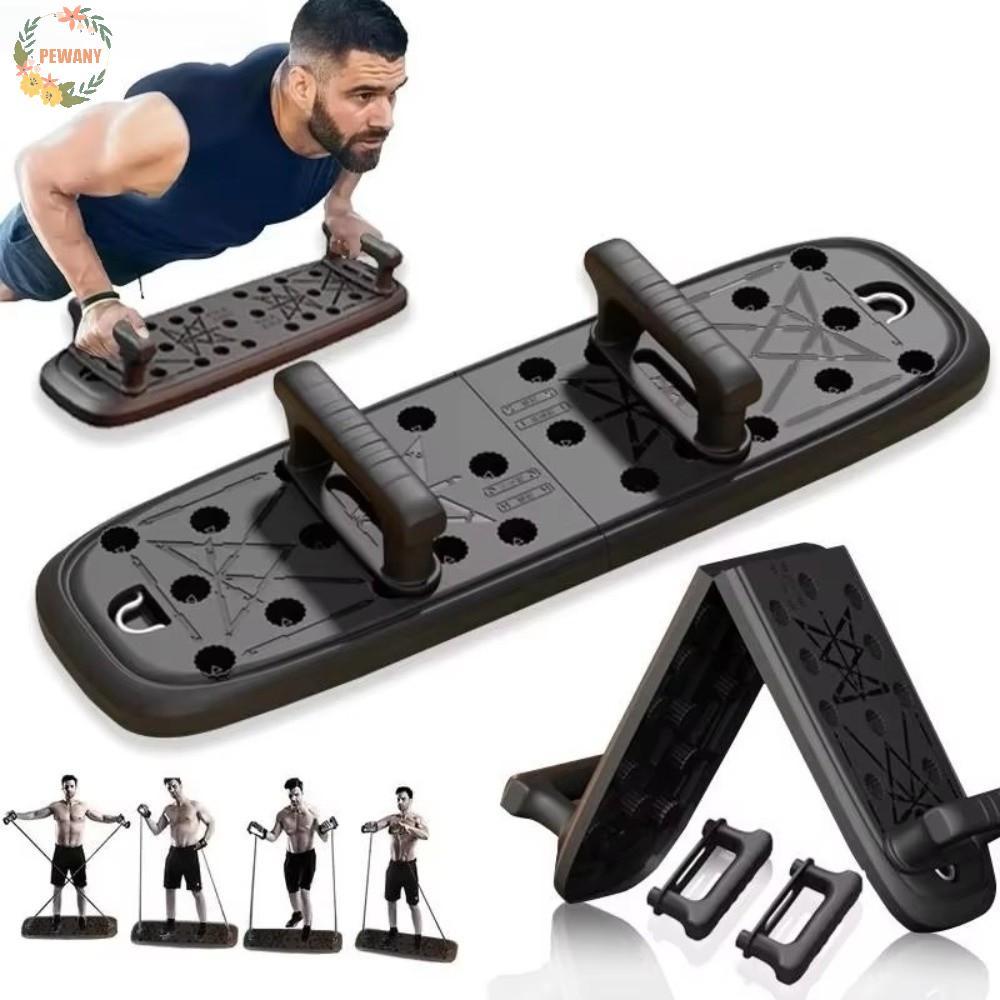 PEWANY Push-Up Board, พร้อมที่จับแบบพกพา Push-Up Stands, อุปกรณ์ยิมที่บ้านพับลื่น Strength Training 