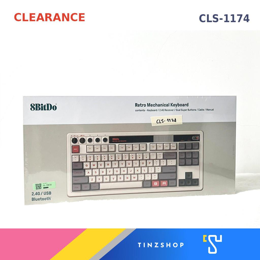 [Clearance] CLS-1174 8Bitdo Retro Mechanical Keyboard 85HA01 Bluetooth USB-C Gaming Keyboardเกมมิ่งค