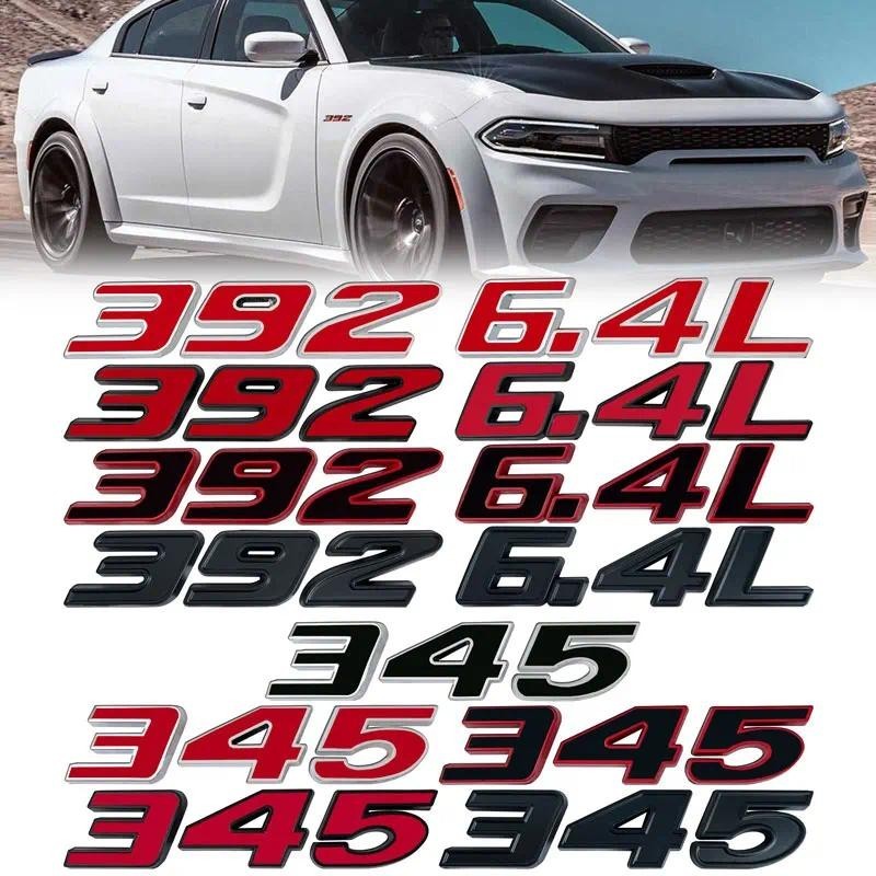 3D โลหะ 392 345 6.4L 5.7 โลโก้รถสติกเกอร์ป้ายสัญลักษณ์ Decals Auto Tail สําหรับ Dodge HEMI Ford Audi