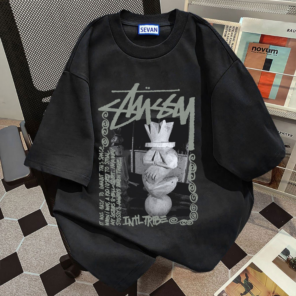 Sevan เสื้อยืดผู้หญิง American Sculpture พิมพ์ Tshirt Retro Oversize เสื้อยืดผู้หญิงเสื้อแขนสั้นผู้ช