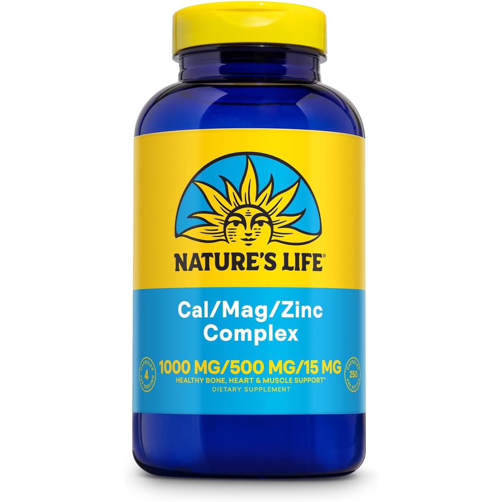 Natures Life Cal Mag Zinc Complex สําหรับผู้หญิงและผู้ชาย 250 นับ