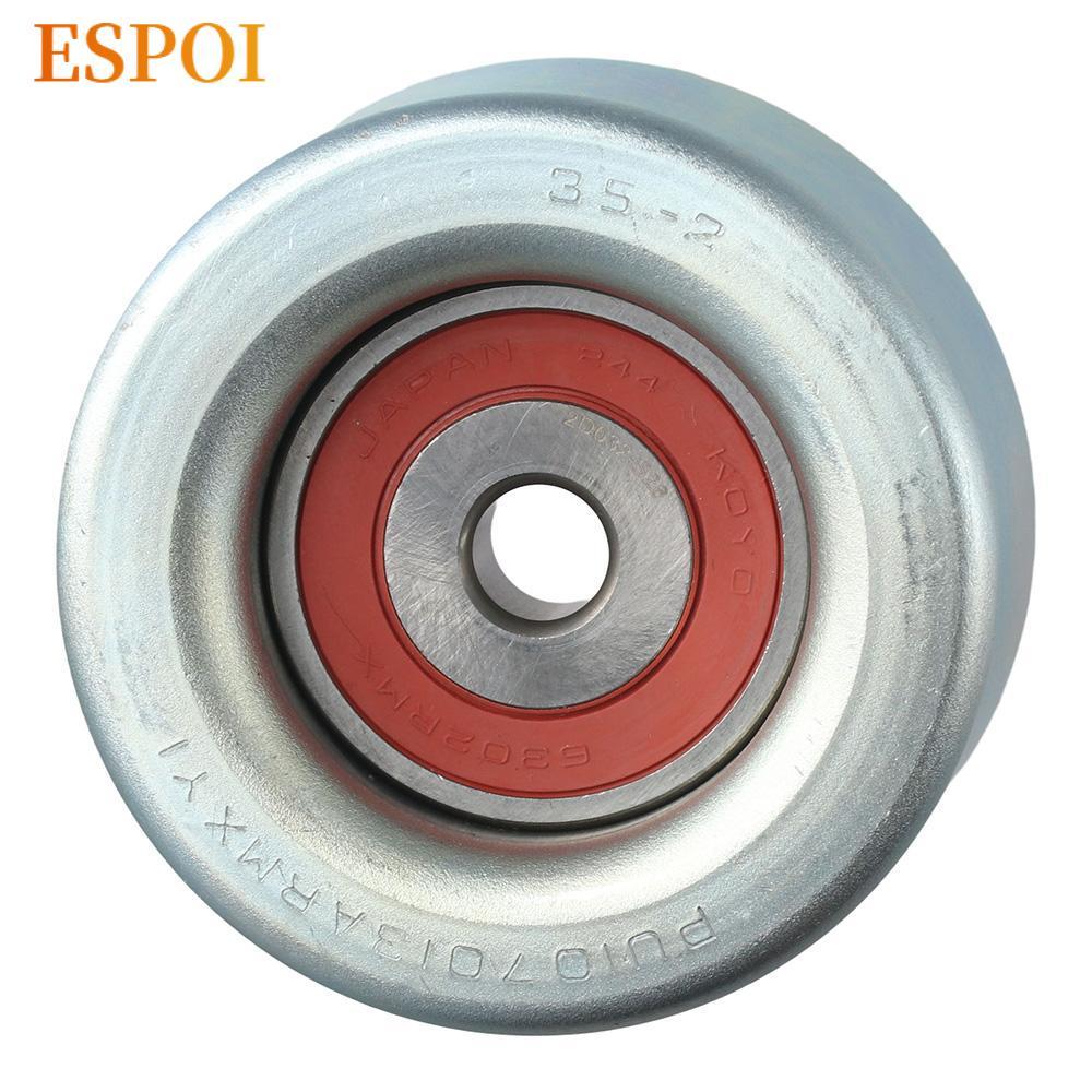 ESPOI 1 ชิ้น 16604-31010 Idler Pulley, โลหะ 7x7x3.2 ซม.(2.76x2.76x1.26in) ไดรฟ์เข็มขัด Idler Pulley,