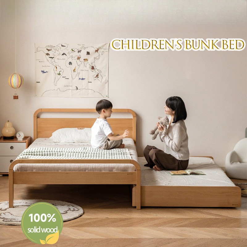 Bed Bedroom Children's Bed Solid Wood Pull-out Bed Space Saving Multifunctional Bunk Bed Mother And 
