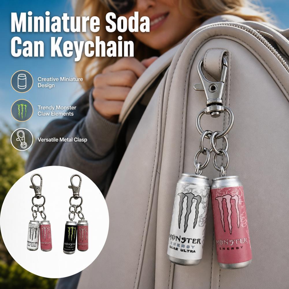Monster Energy Drink Miniature เรซิ่นพวงกุญแจฤดูร้อนโซดาสไตล์จี้สะสมสําหรับ C0h9