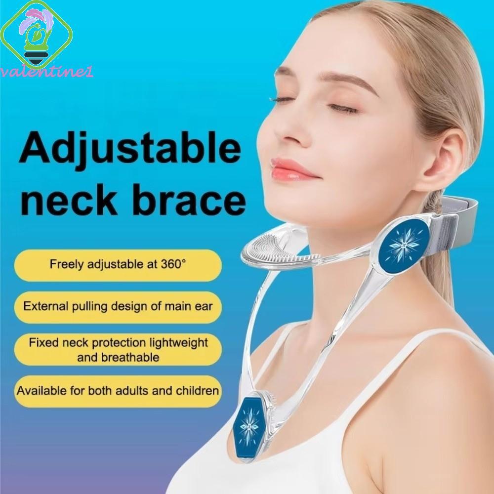 VALENTINE คอ Stretcher, ซิลิโคน Chin Pad ปรับรั้งคอ, แก้ไขคอแบบพับได้ TPU คอ Traction อุปกรณ์ Home