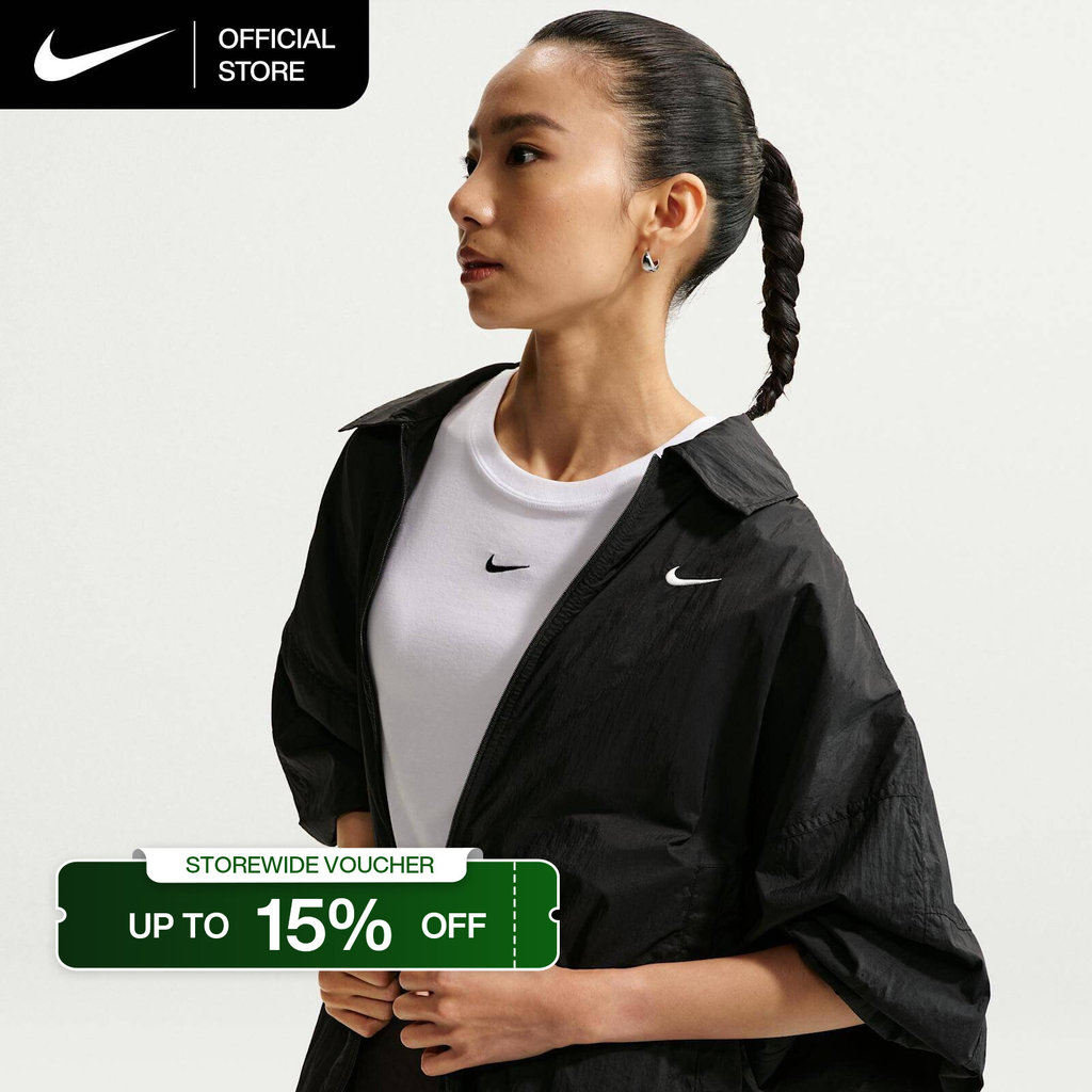 Nike Women's Sportswear Oversized Lightweight UV Jacket - Black [IO1521-010]