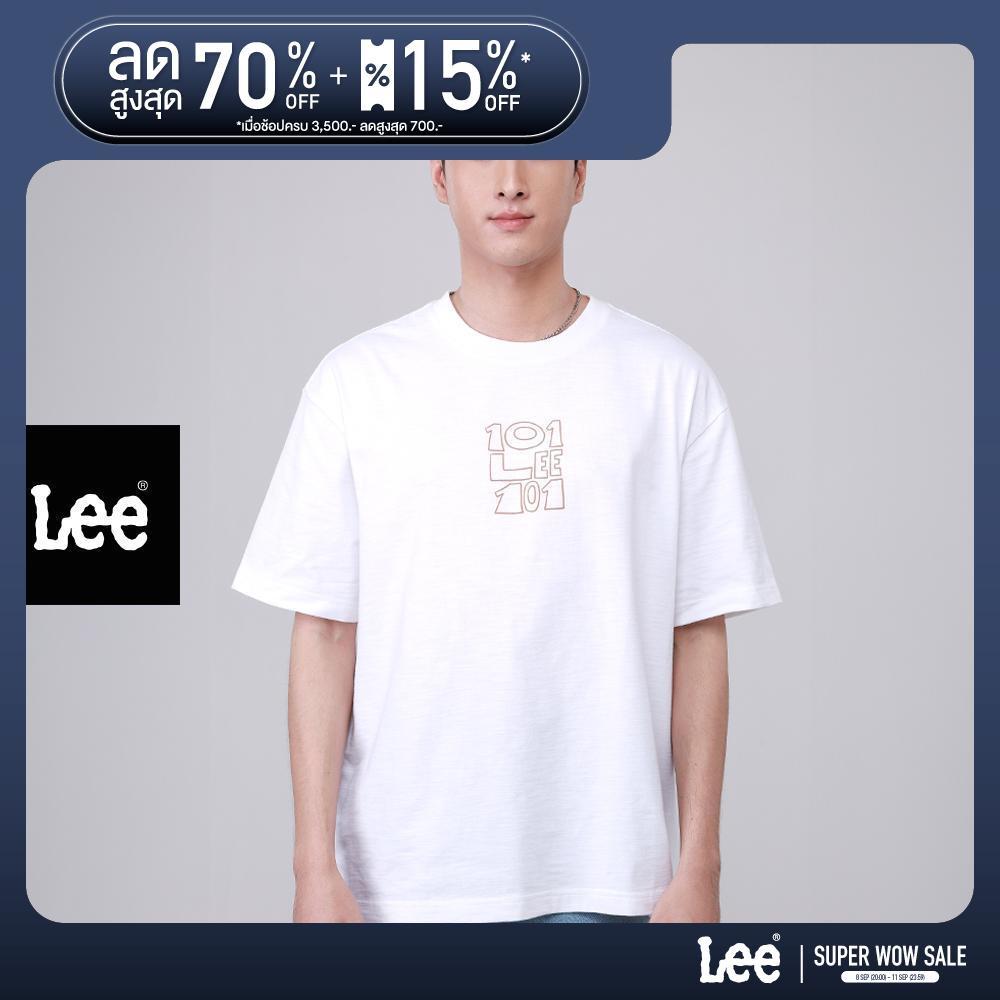 LEE เสื้อยืดแขนสั้นผู้ชาย คอลเลคชั่น 101 รุ่น LE F126MTSSN05 - สีครีม