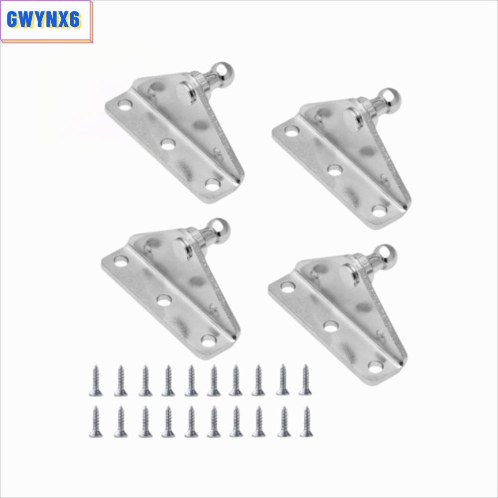 GWYNX6 4pcs Gas Strut Brackets, Silver Zinc Plated Steel Ball Stud Brackets, Universal 10mm Ball STU