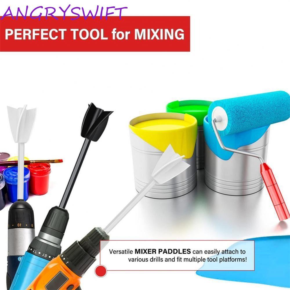 ANGRYSWIFT Mixer Paddle Mixer สิ่งที่แนบมาสําหรับผสมสีผสมโคลน Power Mixer Stirrer Paddle Stirring Ro