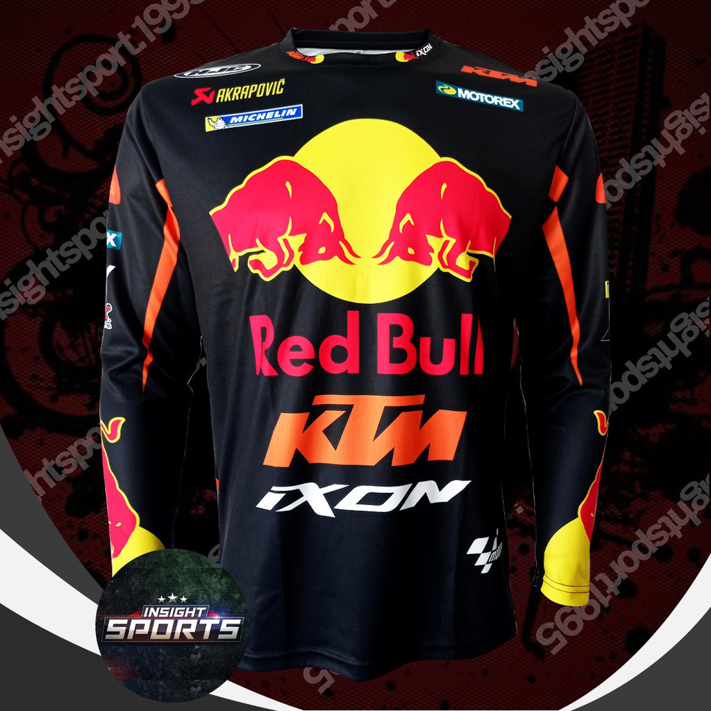 เสื้อ Motogp คอกลม แขนยาว เสื้อยืด Motogp Red Bull Ktm, Motogp Red Bull Ktm T-