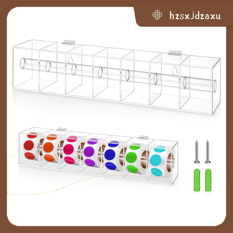 hzsxjdzaxuCovered Label Sticker Dispenser Day of the Week 2.17 "สแควร์อะคริลิค Roll Holder Wall Moun