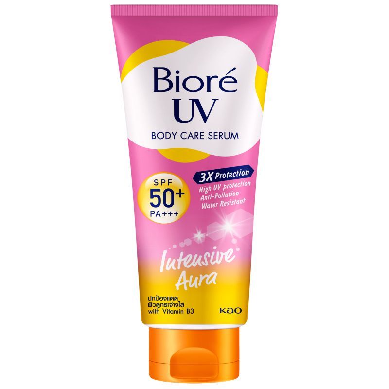 บิโอเรยูวีบอดี้แคร์เซรั่มอินเทนซีฟออร่าเอสพีเอฟ50พีเอ 150มล. Biore UV Body Care Serum Intensive Aura SPF50 PA 150ml.