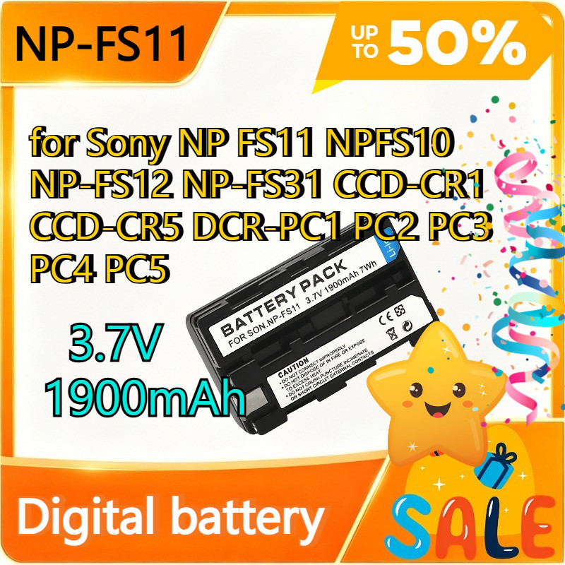 สําหรับ Sony NP-FS11 แบตเตอรี่ดิจิตอล 3.7V 1900mAh สําหรับ Sony NP FS11 NPFS10 NP-FS12 NP-FS31 CCD-C