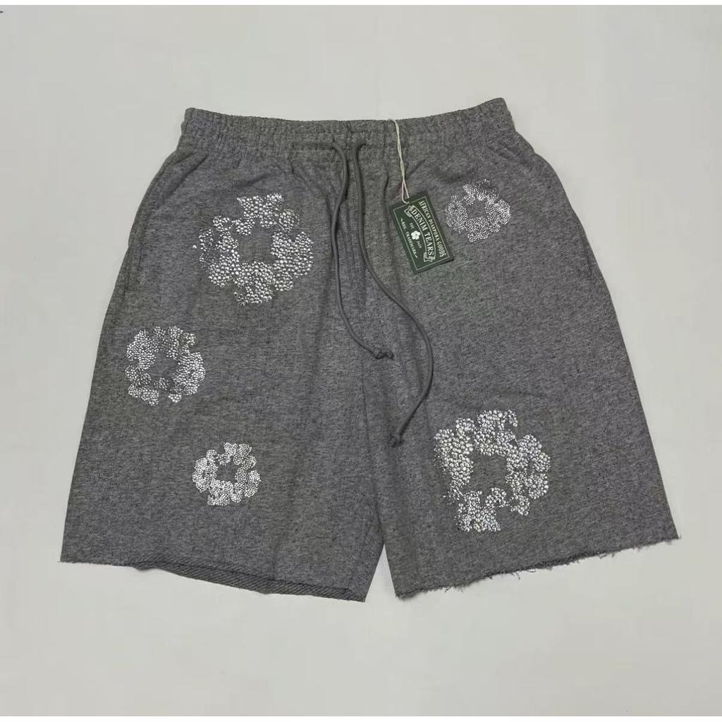 DENIM TEARS CASHMERE SWAROVSKI COTTON WREATH SHORTS