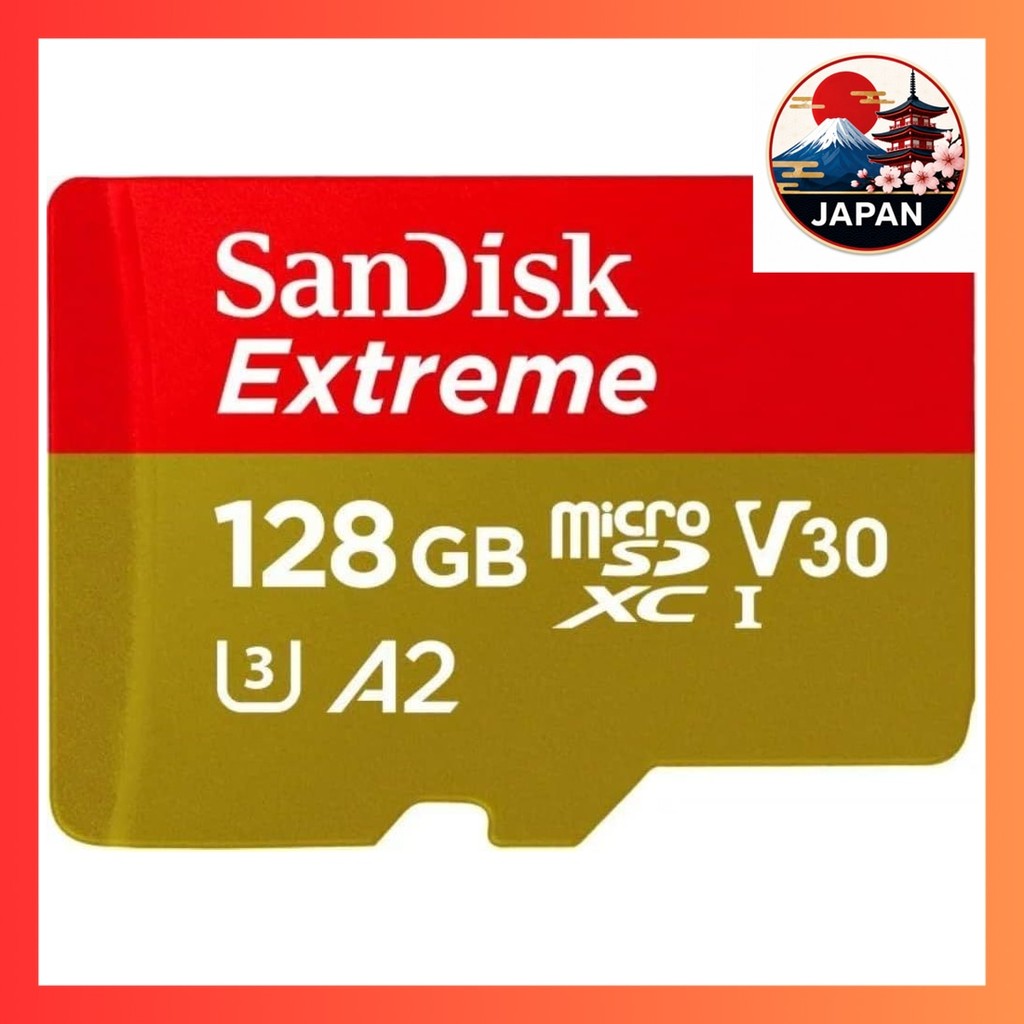 [Directly from Japan]SanDisk MicroSD 128GB UHS-I U3 V30 Write Up to 90MBs Full HD & 4K SanDisk Extre
