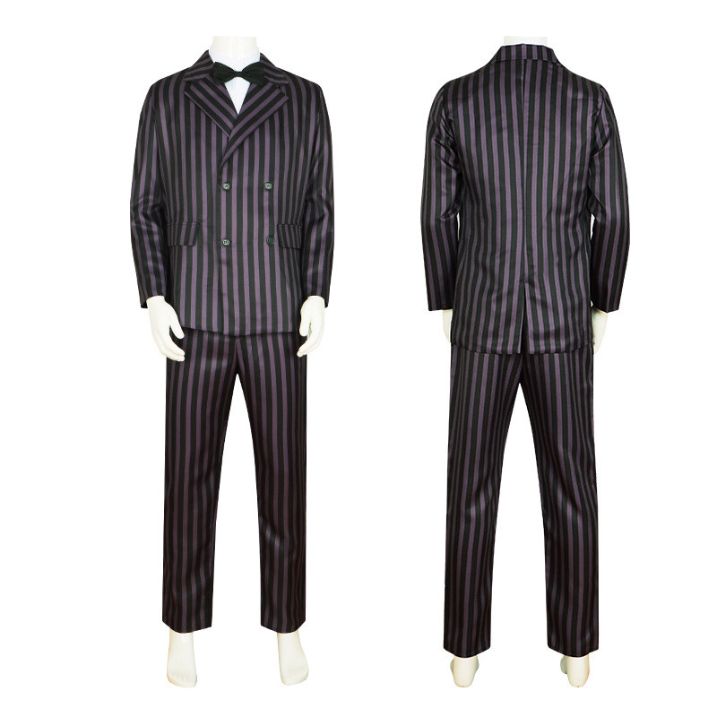 Great Deal Wednesday Adams Family cos เครื่องแต่งกาย Gommes cos ชุดสีดําคอสเพลย์ฮาโลวีนเครื่องแต่งกา