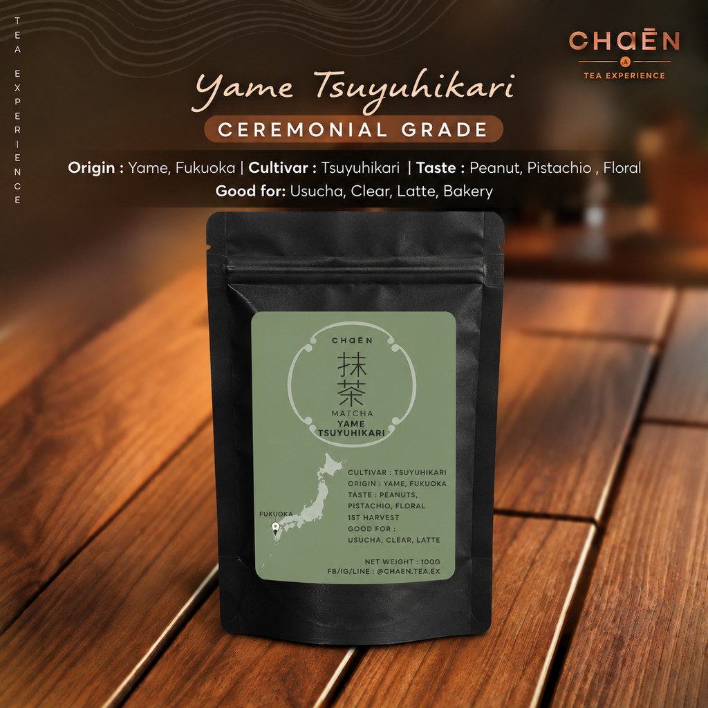 Yame Tsuyuhikari Matcha 100g :มัทฉะเกรดพิธี (Ceremonial Grade) จากเมืองยาเมะ ฟูกุโอกะ