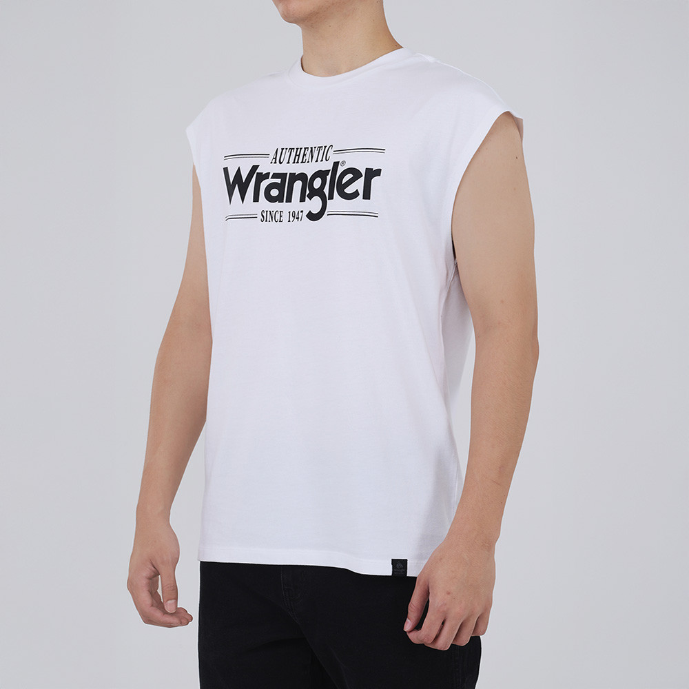 WRANGLER เสื้อยืดแขนกุดผู้ชาย รุ่น WR S526MTSLF05 สีขาว — صورة 3