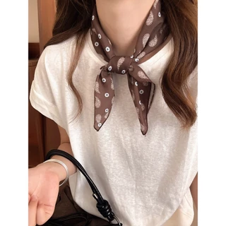 American Retro Headscarf ผู้หญิง Tie ผมสแควร์ผ้าพันคอผ้าไหมสุภาพสตรีสไตล์ไทยแฟชั่นอุปกรณ์เสริม