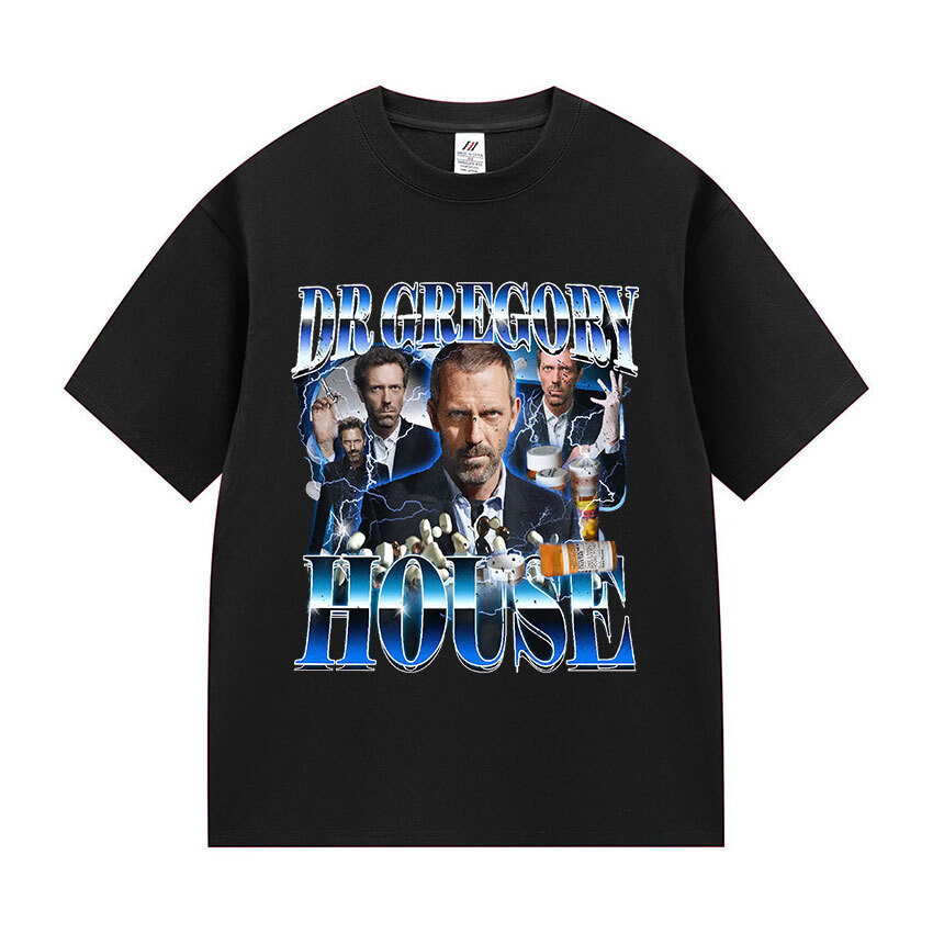 Dr.Gregory House Md TV Series House Doctor Crew Neck Summer Fashion Short Sleeve T-Shirt Cotton Unis
