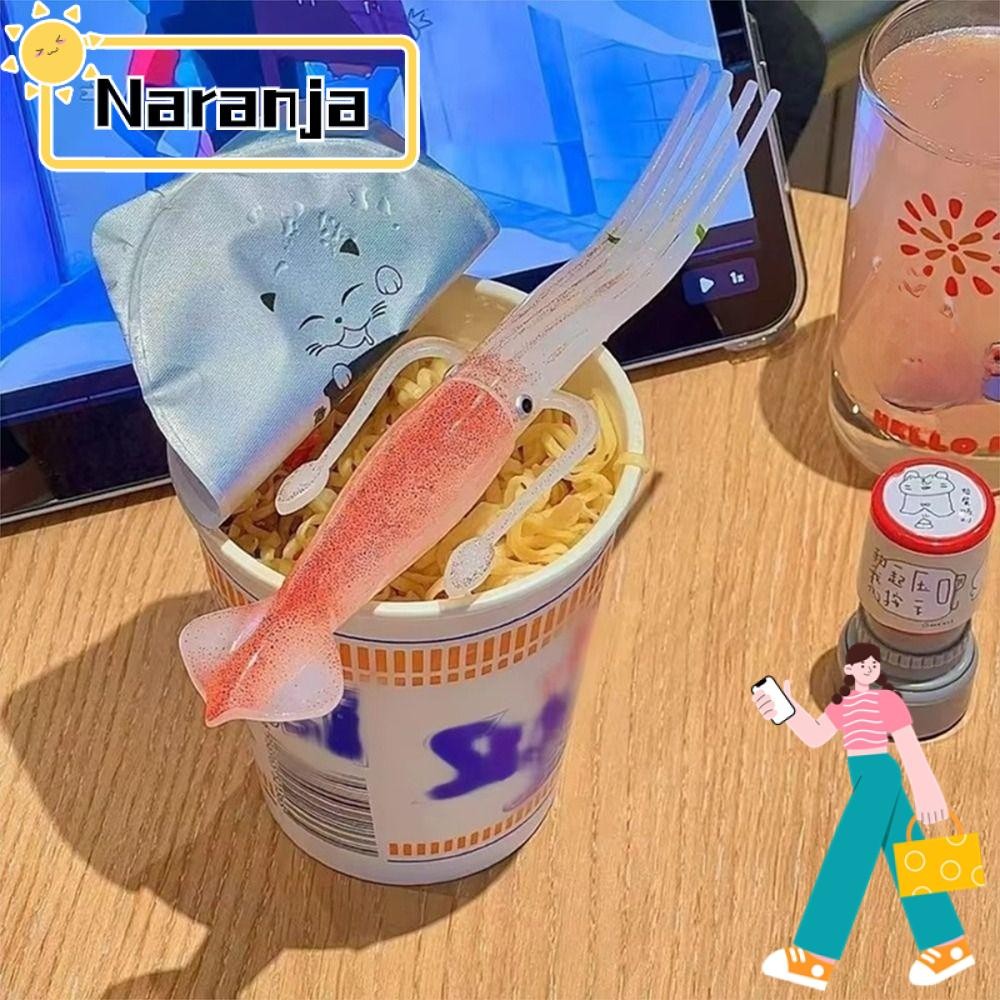 NARANJA Octopus Noodle Fork, 3-in-1 Portable Food Picks, Simple Squid-Shaped Cooking Tools Heat-Resi