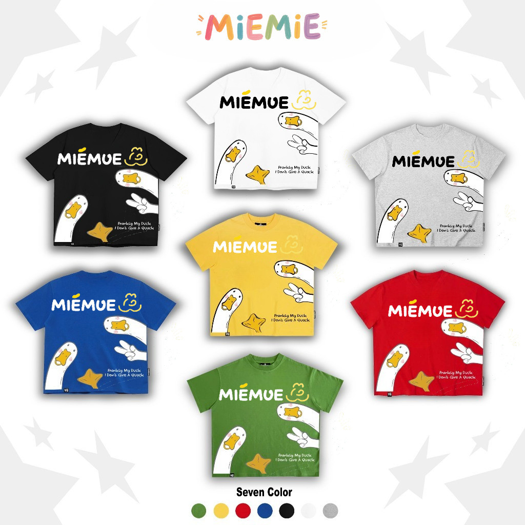 COD (จัดส่ง 24 ชั่วโมง) MIEMIE DUCK YEP เสื้อยืดจากหลวมผู้ชายผู้หญิงรอบคอผ้าฝ้ายวัสดุผ้าไหมพิมพ์แบรน