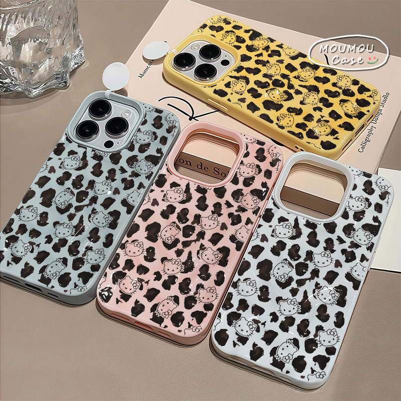 IPhone 15 13 11 16 17 12 14Pro Max 7 8 16 17Plus 17Air Case Hello Kitty Leopard Print Case with Wate